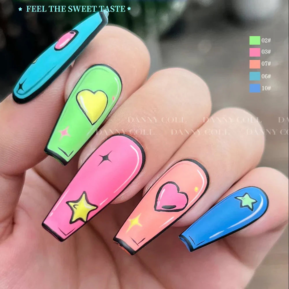 Fluorescence Lacquer Nail Polish Gel UV&LED Fluorescent Gel Semi-permanent Varnish Soak Off Gel Polish12 Colors/set Lootquake LLC
