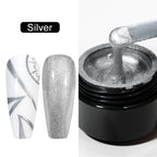 8ml Silver Mirror Metallic Nail Gels Polish UV Soak Off Paint Gel Polish Flower Drawing Gold Superbright Nails Lacquer UV Gel #*