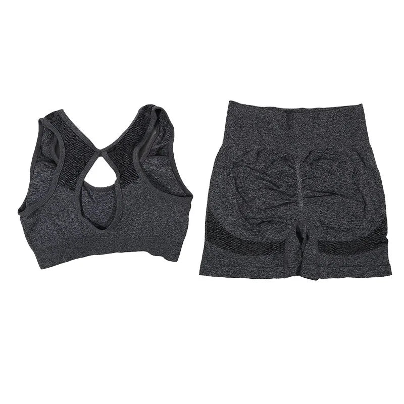 Yoga Women's Fitness Suit Shorts Workout Set THRIXINE