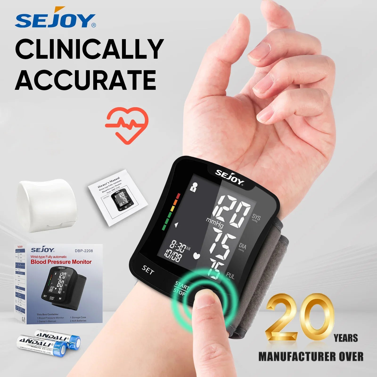 SEJOY Digital Blood Pressure Monitor for Wrist