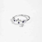 ANDYWEN 925 Sterling Silver Star Round Inlay Blue Zircon CZ Adjustable Open Ring Women Luxury Wedding Gift Dainty Jewelry Lootquake LLC