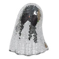 Halloween Disco Ghost Ornament Silver Mosaic Mirror Disco Ghost Tabletop Decor Glitter Spooky Ghost Halloween Tiered Tray Decor