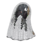 Halloween Disco Ghost Ornament Silver Mosaic Mirror Disco Ghost Tabletop Decor Glitter Spooky Ghost Halloween Tiered Tray Decor
