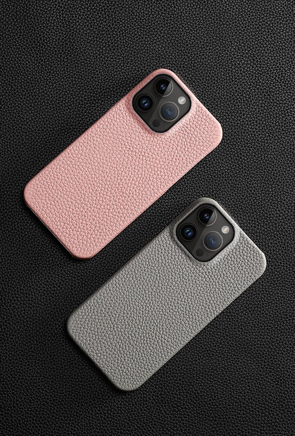 Genuine Leather Phone Case for iPhone 13 14 Pro Max 12 Mini 12 Pro Max Back Cover Neon Orange Silicone Phone Cover Wireless Charging Compatible Shockproof Protective Case for iPhone Stevvex