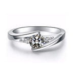 Silver Plated Stainless Steel Rings For Women | Square Cubic Zircon Ring | Jewelry Accessories Wholesale Size 5-10