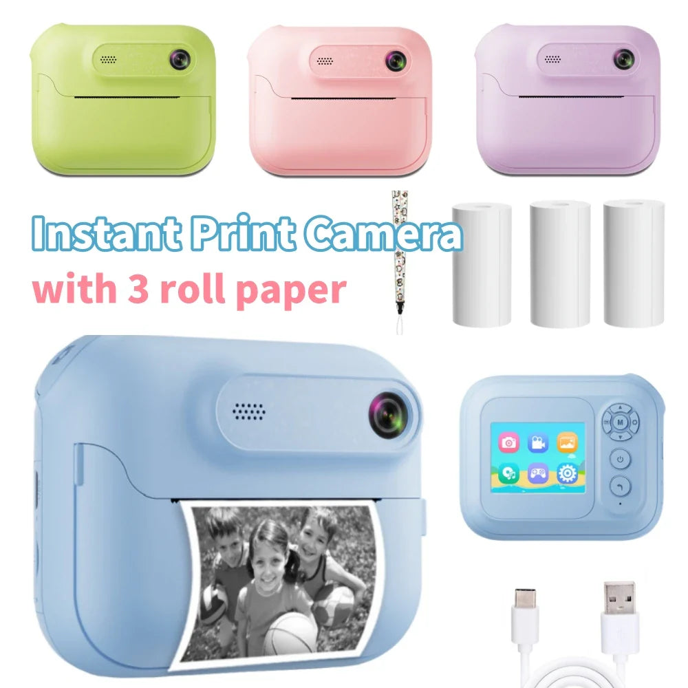 S8 Instant Print Camera for Children 1300mAh Kids Camere Printer 1080P HD Digital Camera for Girls Boys Birthday Gifts Lootquake LLC