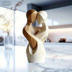 2d Flat Elegant Wooden Couple Statue-modern Home Decor, Artificial Wood,ideal For Living Room,bedroom,or Office