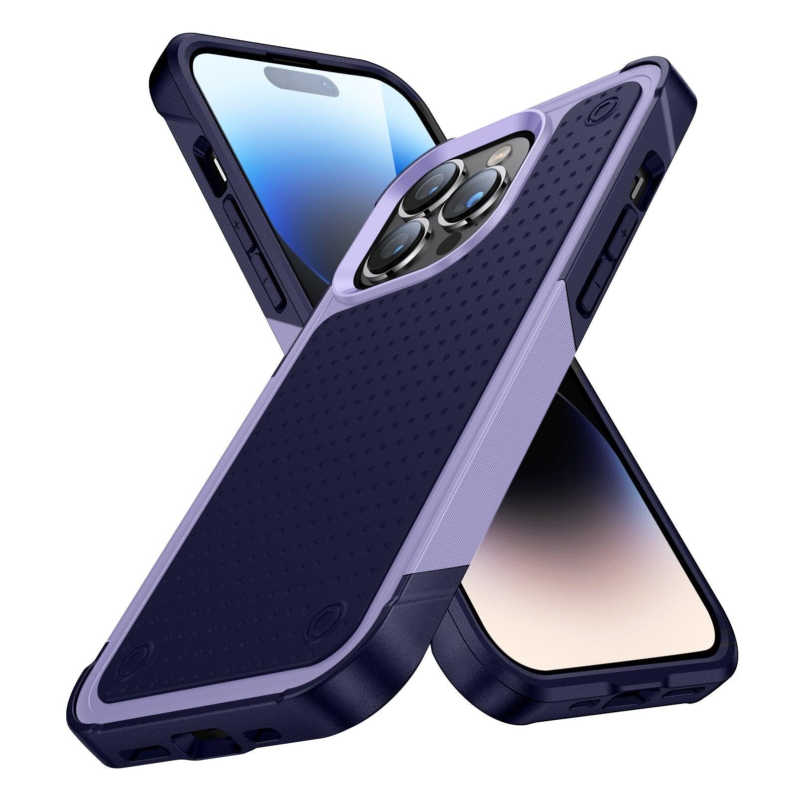 Business Black Shockproof Armor Case for iPhone 14 Pro Max 14 Plus 13 12 Hard Cover Heavy Duty Case Shockproof Ultra-Slim Non-slip iPhone Powerful Protective Phone Case for iPhone Stevvex