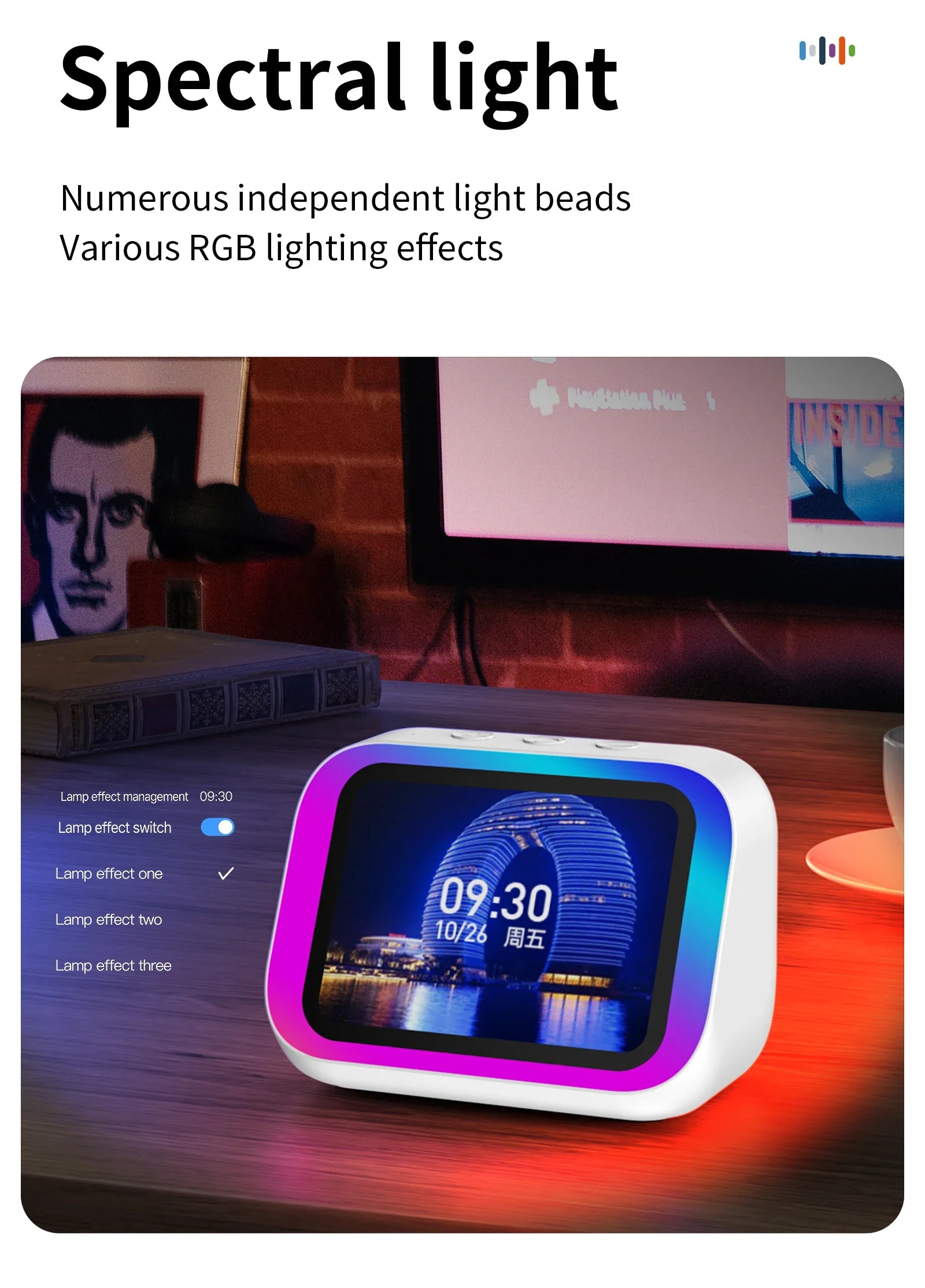 Smart Bluetooth Translator RGB Speaker 18 Languages Real-time Translation AI bluetooth 5.4 speaker with LCD display, game,alarm Lootquake LLC