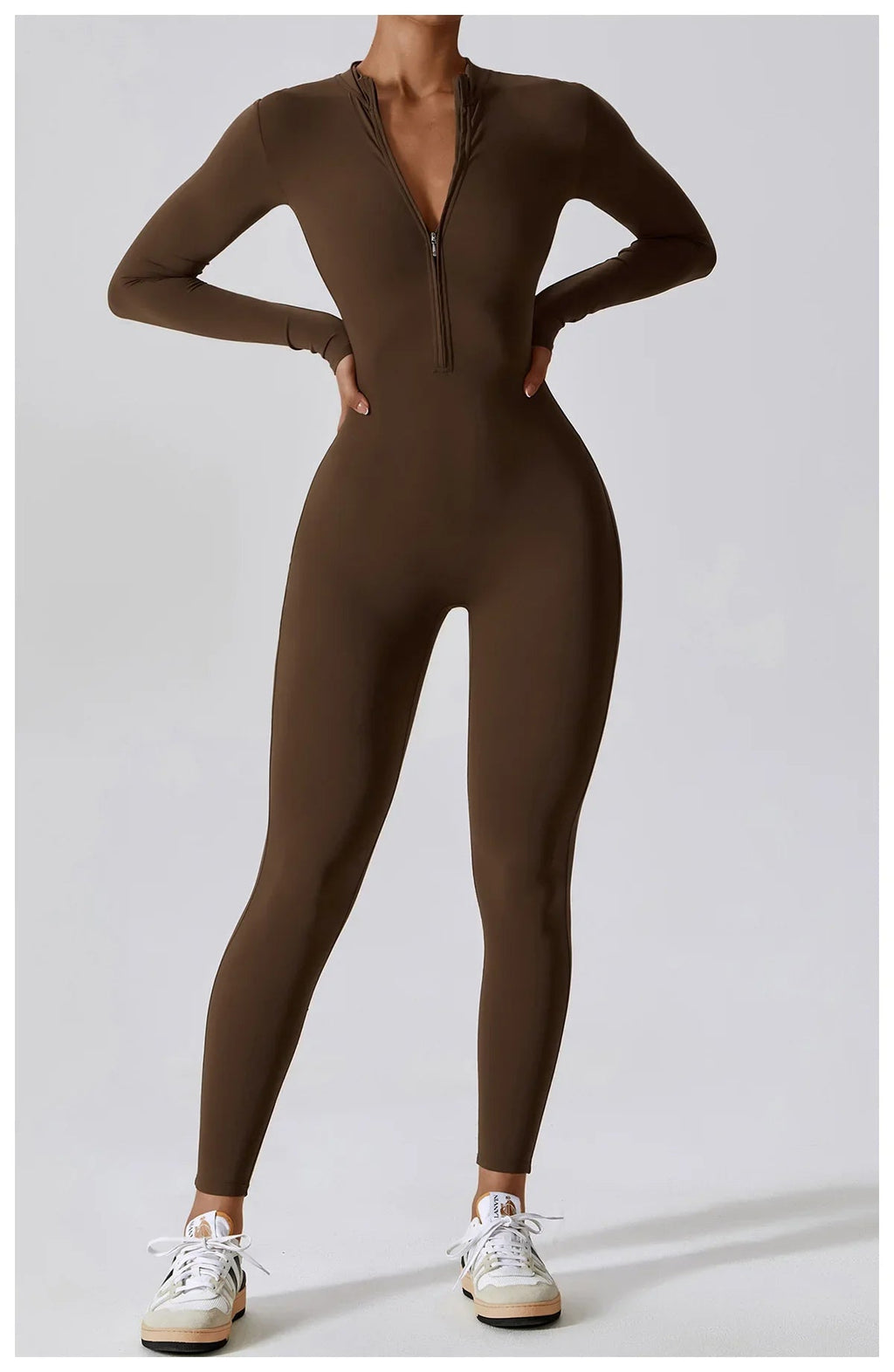 Yoga Jumpsuit Long Sleeved Zipper Rompers THRIXINE