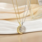 LATS New Stainless Steel Magnetic Sun Moon Couple Necklace Fashion Chain for Men and Women Good Friend Gifts Trend Jewelry