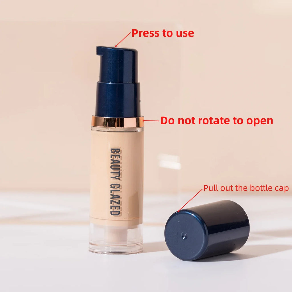 BEAUTY GLAZED 6 Color Liquid Foundation,Full Coverage, Long-Lasting, Waterproof, Natural Effect,Hydrating Lootquake LLC