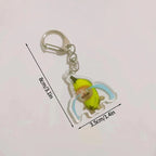 Funny Banana Cat Key Chain Creative Acrylic Happy Cats Schoolbag Pendant Bag Accessories DIY Mobile phone Lanyard Student Gift Lootquake LLC
