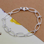 Fashion charm 925 Sterling Silver Bracelet for man woman Twisted rope chain fine jewelry Wedding party Christmas gift Lootquake LLC