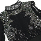 CM.YAYA Women Mesh See Through Long Sleeve Diamonds Hot Rhinestones Mermaid Long Dress Fall Evening Sexy Party Dresses Vestidos
