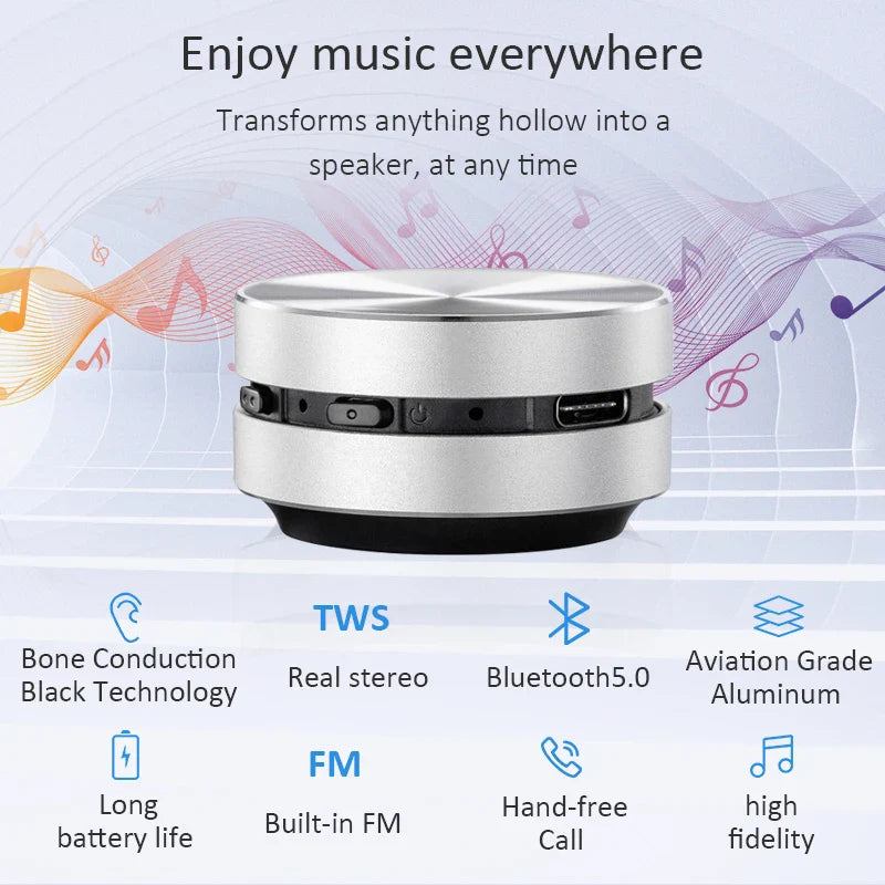 Bone Conduction Speaker Vibration Bluetooth Stereo Audio Digital TWS Wireless Smallest Portable DURAMOBI Humbird Speaker Lootquake LLC