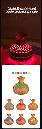 USB Hollow Wood Grain Humidifier Aroma Diffuser Atomizer Household Humidifier Hydrating Instrument Desktop Humidifier Lootquake LLC