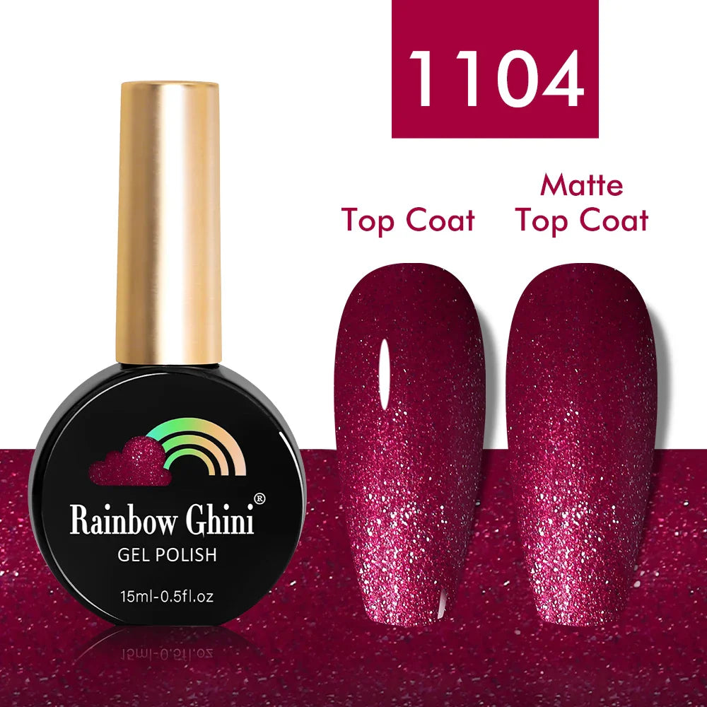 Rainbow Ghini UV LED Glitter Purple Gel Nail Polish 15ml Manicure Art Accessories Nail Glue Supplies for Professionals Varnishes Lootquake LLC