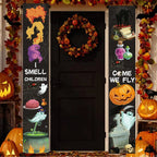 Halloween Couplet Pumpkin Horror Spider Web Atmosphere Decoration Hanging Flag Ghost Festival Porch Holiday Home Wall Decor Lootquake LLC