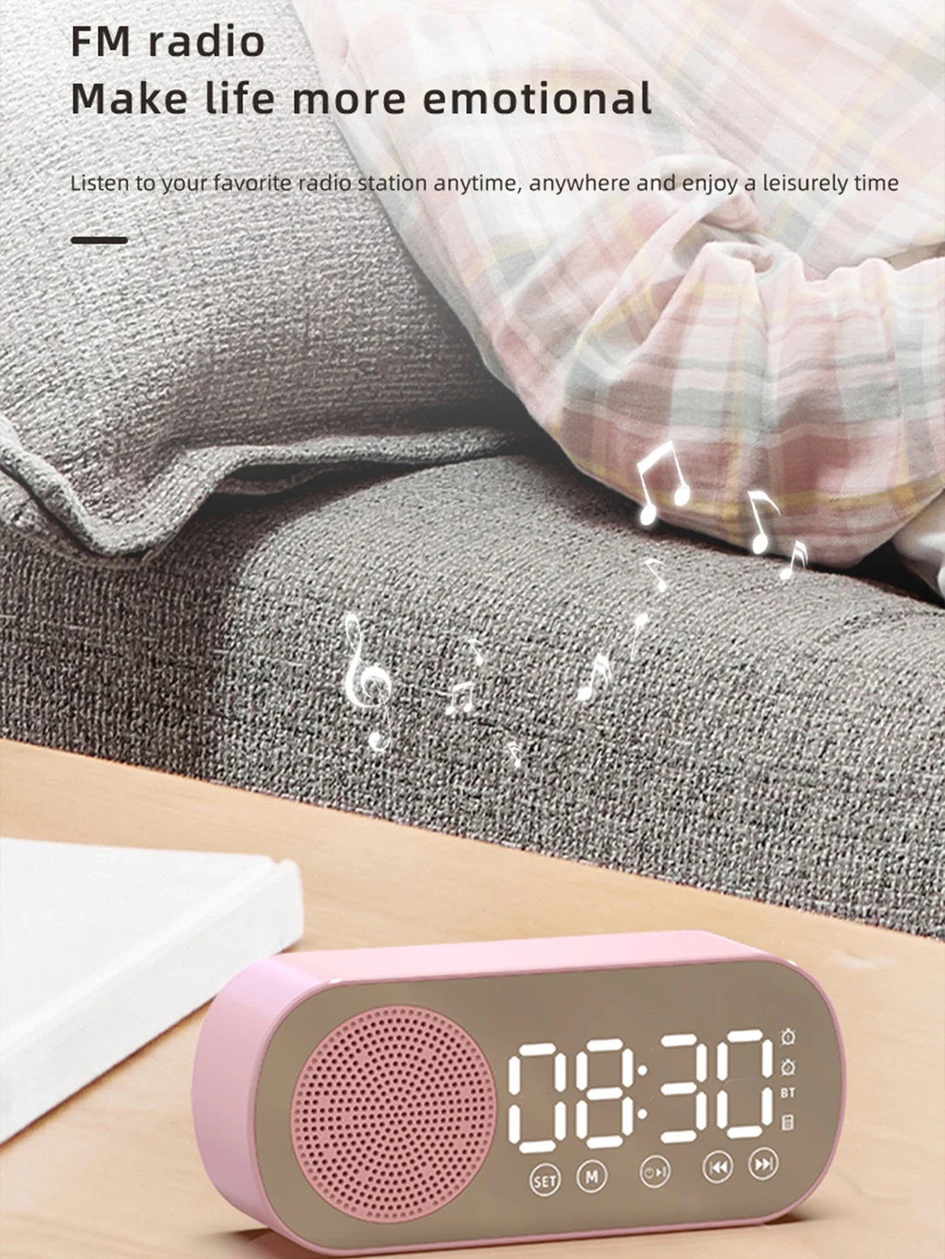 Wireless Bluetooth Speaker, Multi-functional Loud Subwoofer Clock, Mini AI Smart Alarm Clock Speaker Lootquake LLC