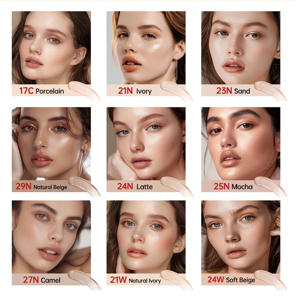 Lakerain Sunscreen Cushion Foundation  Waterproof Long-lasting Brighten Foundation Cream Women Base Makeup Face Korean Cosmetics