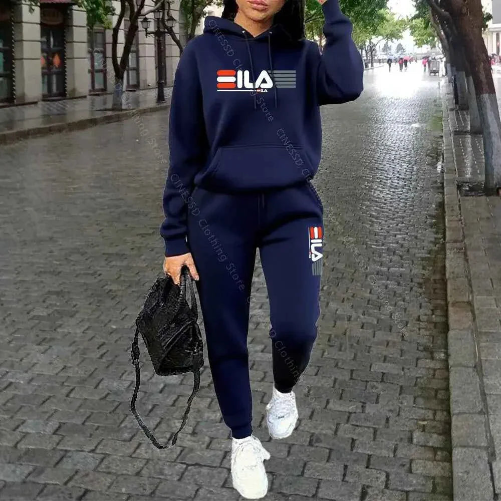 Women's Luxury Hoodie & Pants Streetwear Set THRIXINE