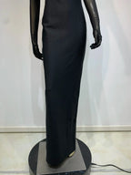 Summer Bandage Dress 2025 Women Celebrity Sexy Diamonds Crystal Black Maxi Long Bodycon Elegant Evening Club Party Dress