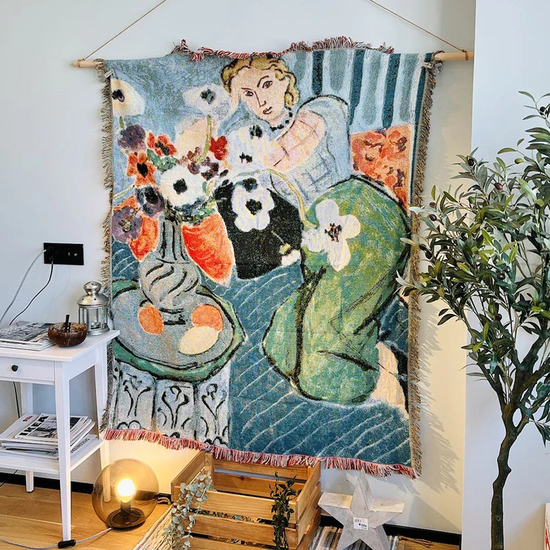 Casual Blankets Bed Decoration Woman Henri Matisse Carpet Sofa Sofa Blanket Throw Blankets Leisure Rug Single Tapestry drop ship Lootquake LLC