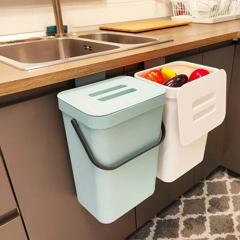 Space-Saving Quiet-Close Trash Can - 3/5L, Eco-Friendly Sealed Bin For Kitchen & Office, No Electricity Needed Lootquake LLC