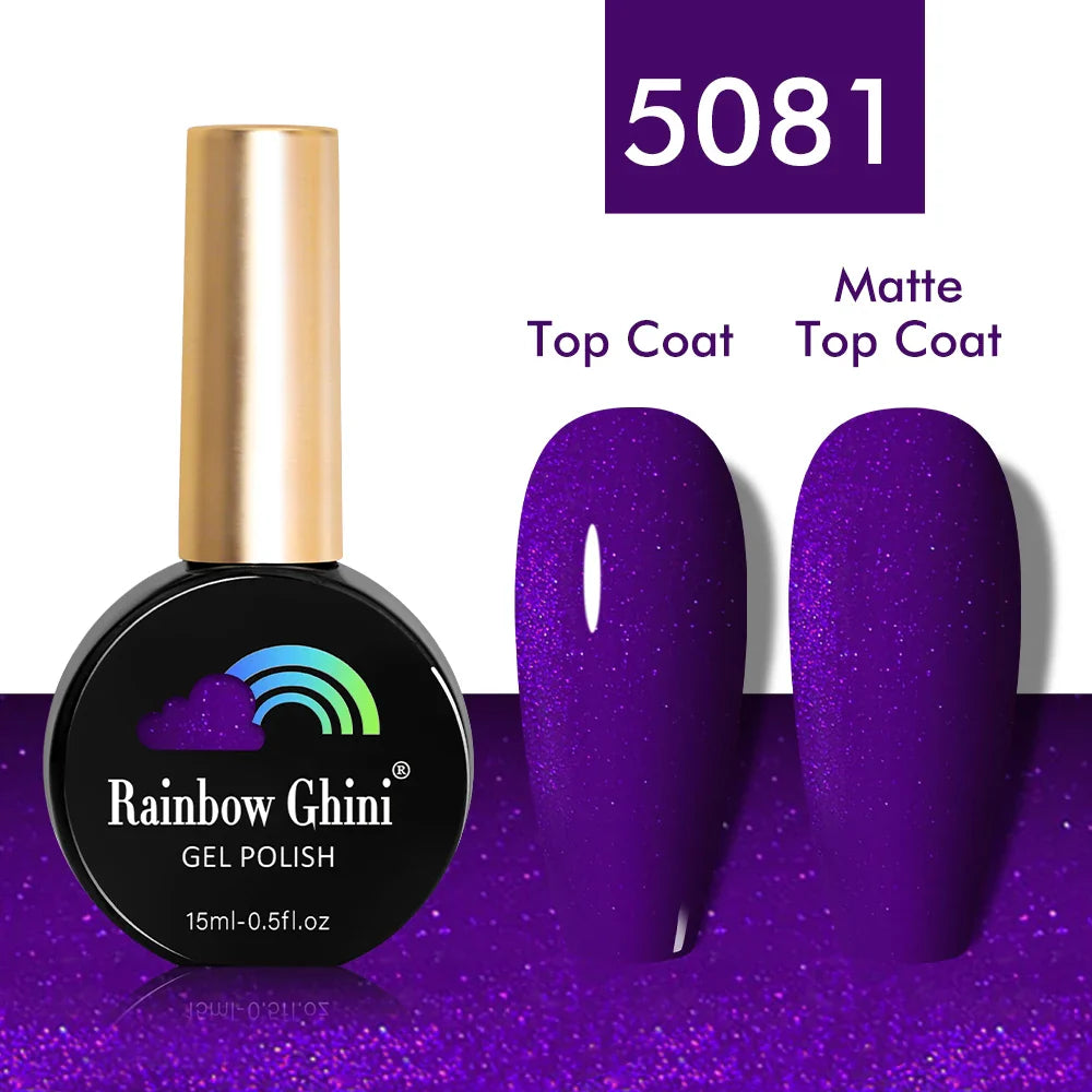 Rainbow Ghini UV LED Glitter Purple Gel Nail Polish 15ml Manicure Art Accessories Nail Glue Supplies for Professionals Varnishes Lootquake LLC