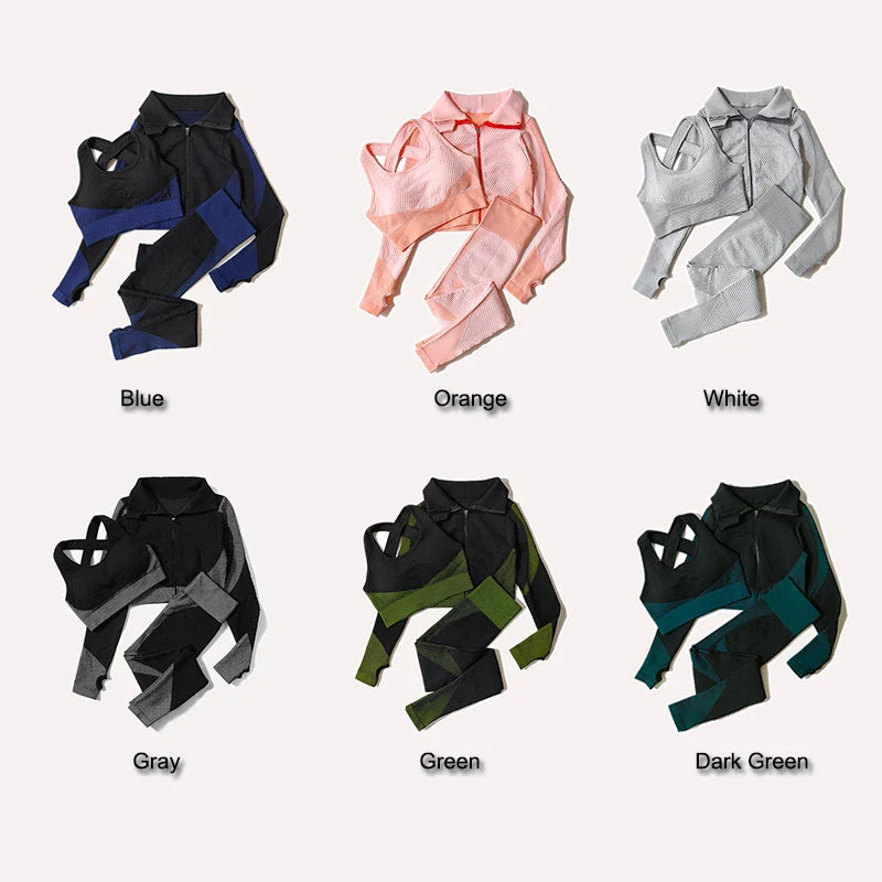 FlexFit Seamless Yoga Set: Comfy, Stylish, Versatile THRIXINE