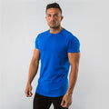 Cotton Plain Tops Tees Fitness Mens THRIXINE