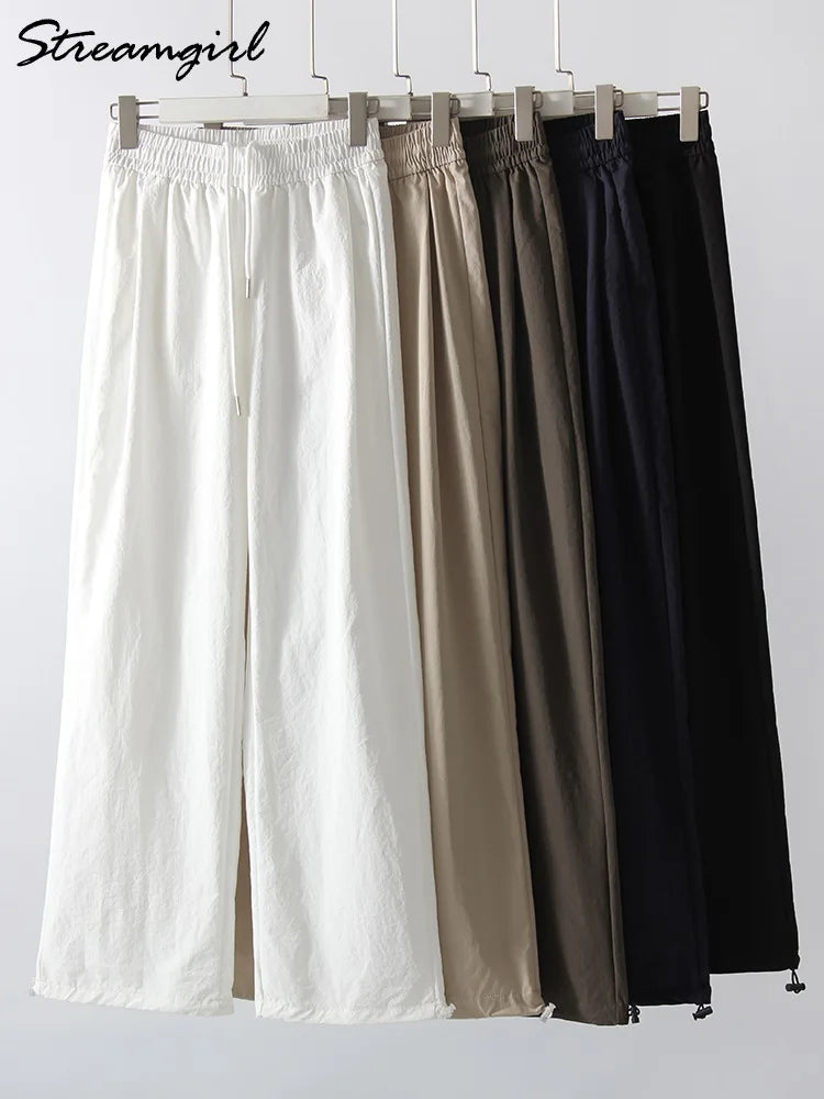 ChicEase High Waist Wide Leg Joggers THRIXINE