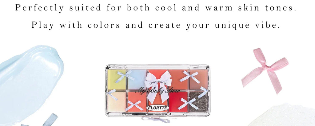 FLORTTE 10-Color Lip Palette Lip Gloss and Lipstick Glossy Moisturizing Pigmented Multifunctional Easy to Apply Lootquake LLC