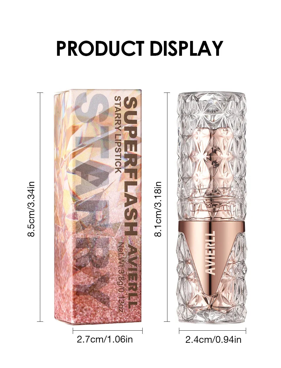 Fine Glitter lipstick, Quicksand Gold Lipstick, Moisturizing Silky Mermaid Girl Pink, Long-Lasting Waterproof Grapefruit Orange Lootquake LLC