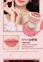 Flower Knows Strawberry Cupid Cake Lip Cream Lip Mud Matte Moisturizing Lipstick Silky Smooth Lip Makeup Professional Cosmetics