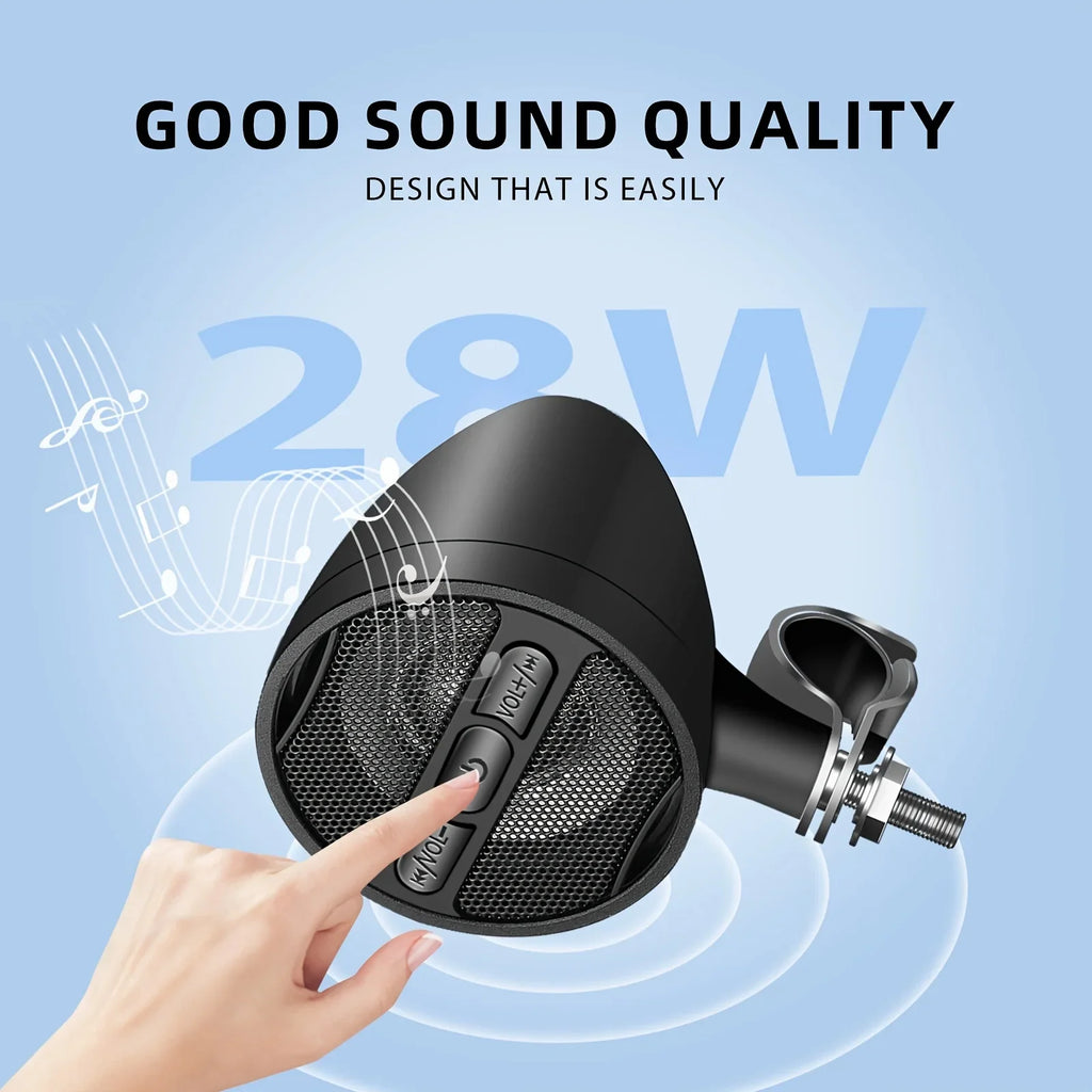 Motorcycle Bluetooth Speakers Wireless Audio System with USB, AUX, Mp3 Music Player Lootquake LLC