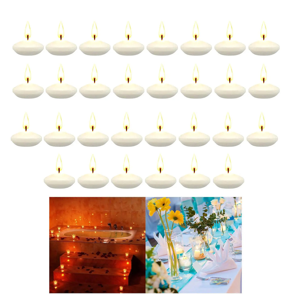 30Pcs Romantic Unscented Floating Candles DIY Round Decor Party Supplies for Dinners Anniversary Weddings Valentines Events Lootquake LLC