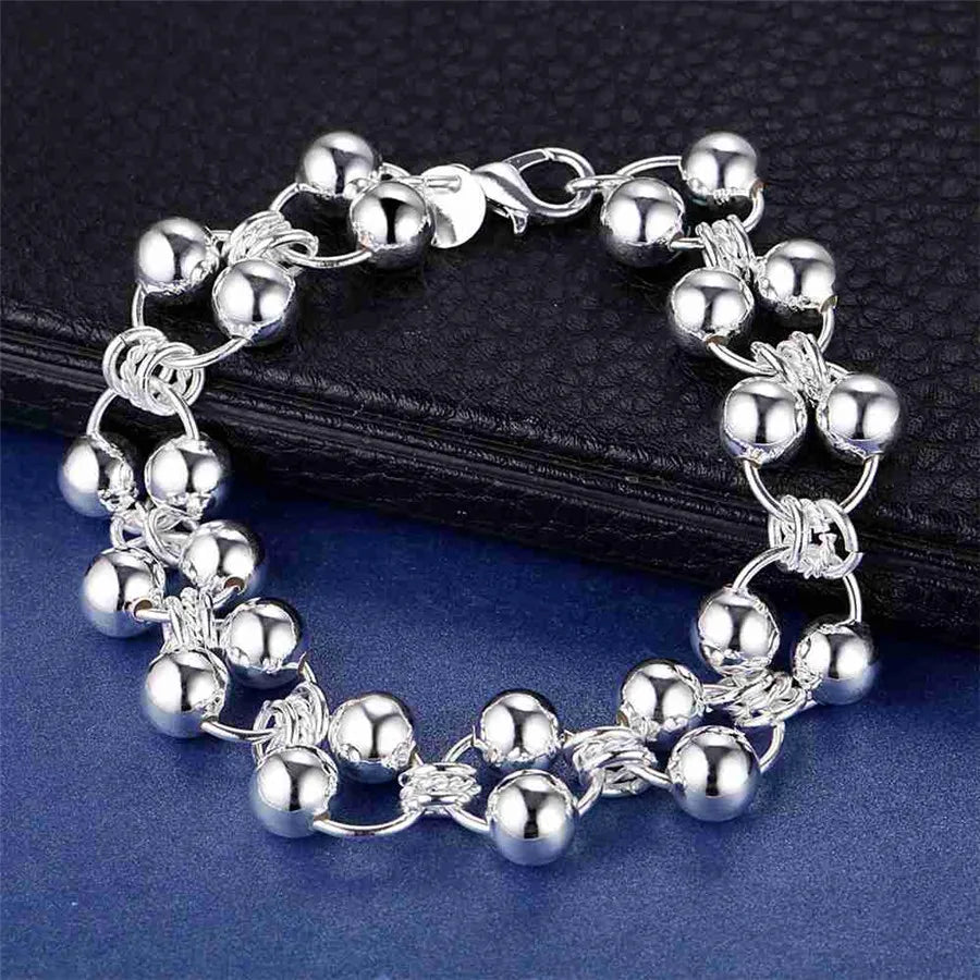 Fashion charm 925 Sterling Silver Bracelet for man woman Twisted rope chain fine jewelry Wedding party Christmas gift Lootquake LLC