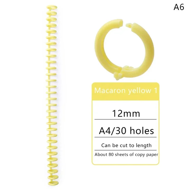 5pcs Loose-leaf Binding Ring Spring Spiral Rings Plastic Binder Strip 30 Holes For A4 Paper Notebook Stationery Office Supplies Lootquake LLC