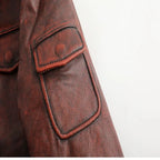 M65 Top Layer Cowhide Jacket  Fashion SlimFit Stand Collar Leisure Bomber Jacket 100% Genuine Leather Men's Vintage Short Pi-Mart