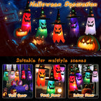 Halloween Glowing Witch Hat Lanterns Hanging Decoration for Garden Porch Room Indoor Outdoor Holiday Party Props Decor