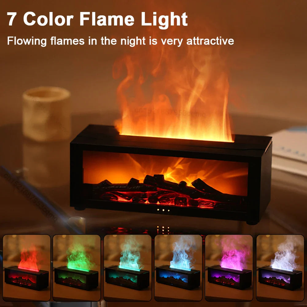 Air Humidifier Essential Oil Diffuser Flame Aroma Humidifier Home Room Fragrance Diffuser with Night Light Aromatherapy Diffuser Lootquake LLC