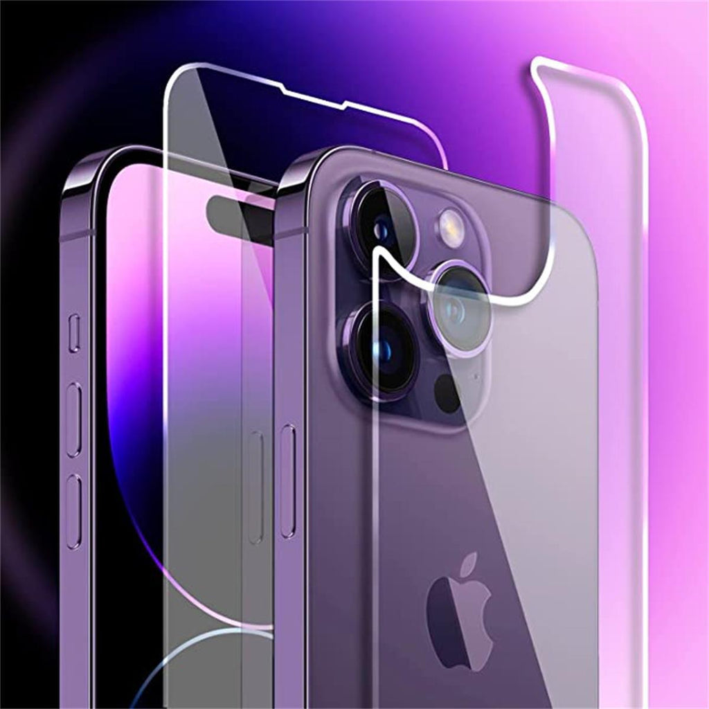 HD Clear Scratch Resistant Anti-Fingerprint Tempered Glass Film Full Screen Coverage Protector For Iphone 14 Pro Max Front Back Screen Protector HD Clarity Anti-Fingerprint Scratch Tempered Glass For Iphone 13 Stevvex