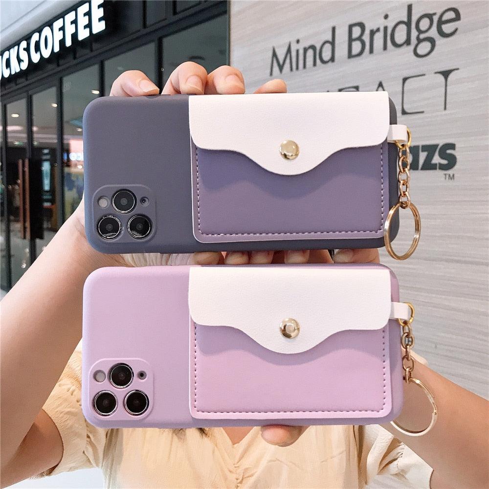 Luxury Wallet Phone Case For iPhone 13 Pro Max 11 12 Pro Max X XR XS 7 8 Plus 13 Mini Soft Silicone Handbag Card  Phone Case Wallet Compatible iPhone Bag Cover Stevvex