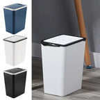 Trash Bin With Lid Rubbish Dustbin Recycling Bin With Press Top Slim Modern 13L For ome Kitchen Bathroom Bedroom Living Room Lootquake LLC