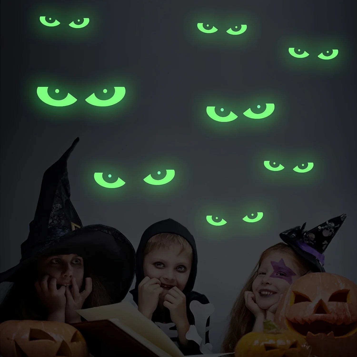 Halloween Luminous Wall Stickers Stickers Glow Dark Halloween Decor Creative Carved Fluorescent Festival Horror Home Decoration