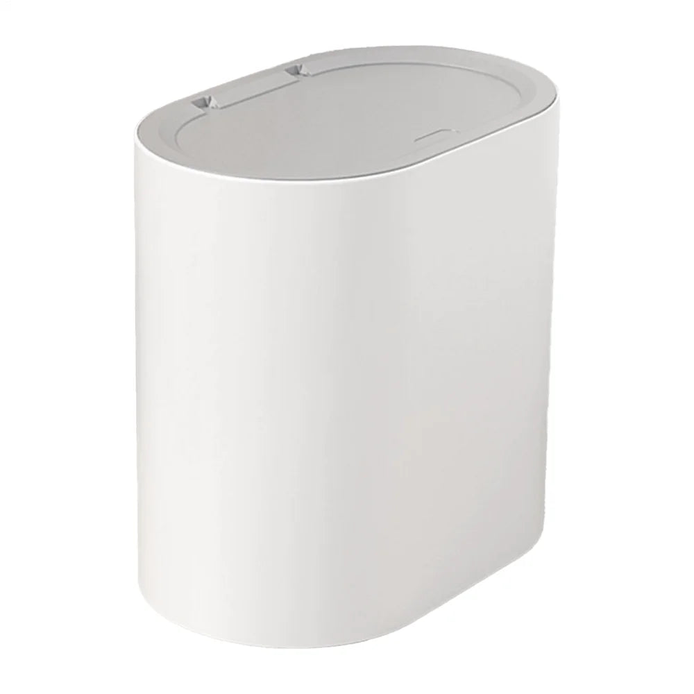 Bathroom Trash Can with Lid Push-type Trash Bin Anti-odor Garbage Can Press Top garbage can Waste Basket for Kitchen accessories Lootquake LLC