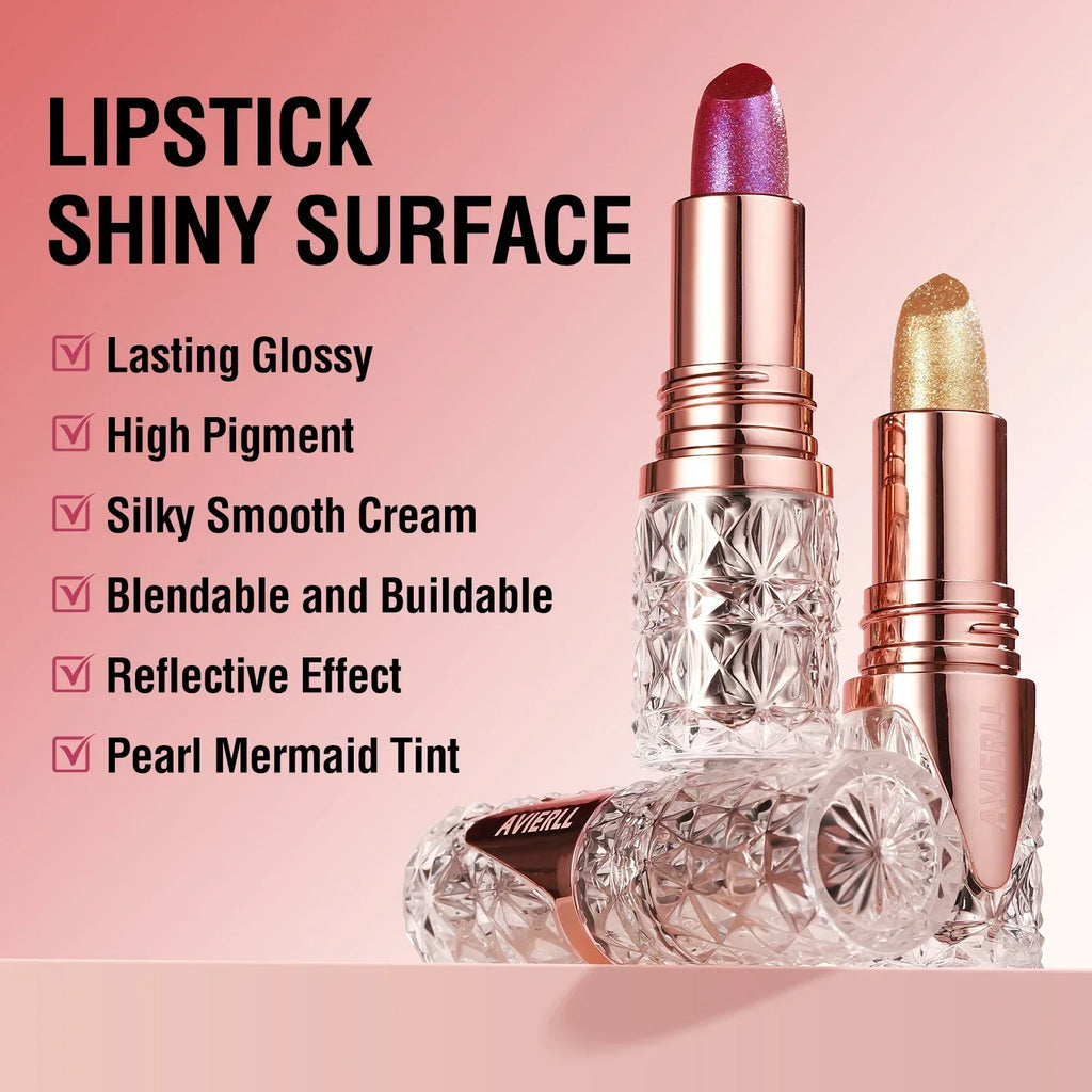 Fine Glitter lipstick, Quicksand Gold Lipstick, Moisturizing Silky Mermaid Girl Pink, Long-Lasting Waterproof Grapefruit Orange Lootquake LLC
