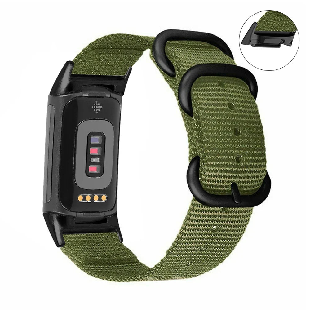 Fitbit Charge 5 6 Nylon Band Loop - Flexible Durable Strap